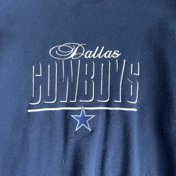 Dallas Cowboys Vintage Embroidered Blue Crewneck Sweatshirt Made in USA, Size XL - Picture 2 of 6